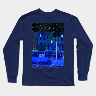 Fishing Town at Night Long Sleeve T-Shirt